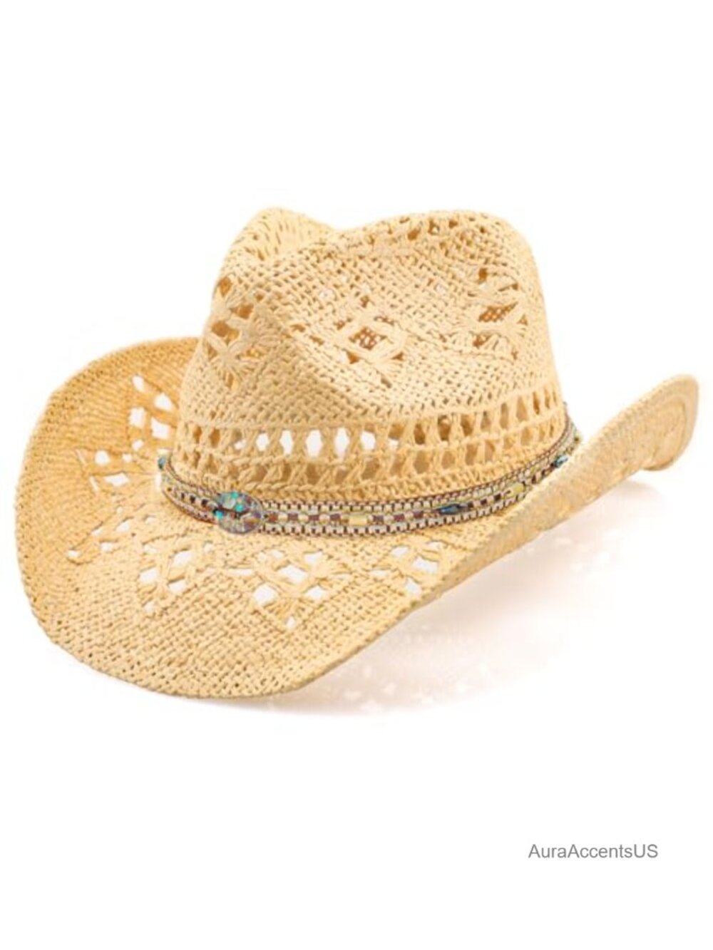Straw Cowboy Hat with Shapeable Brim Western Outdoor